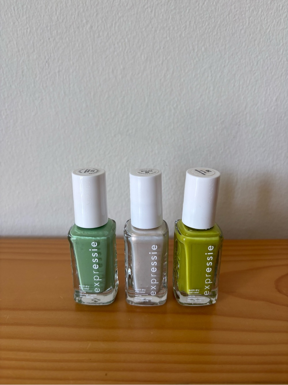 Essie Expressie Quick-Dry Nail Polish Bundle – Lot of 3: Greens & Neutral Shades